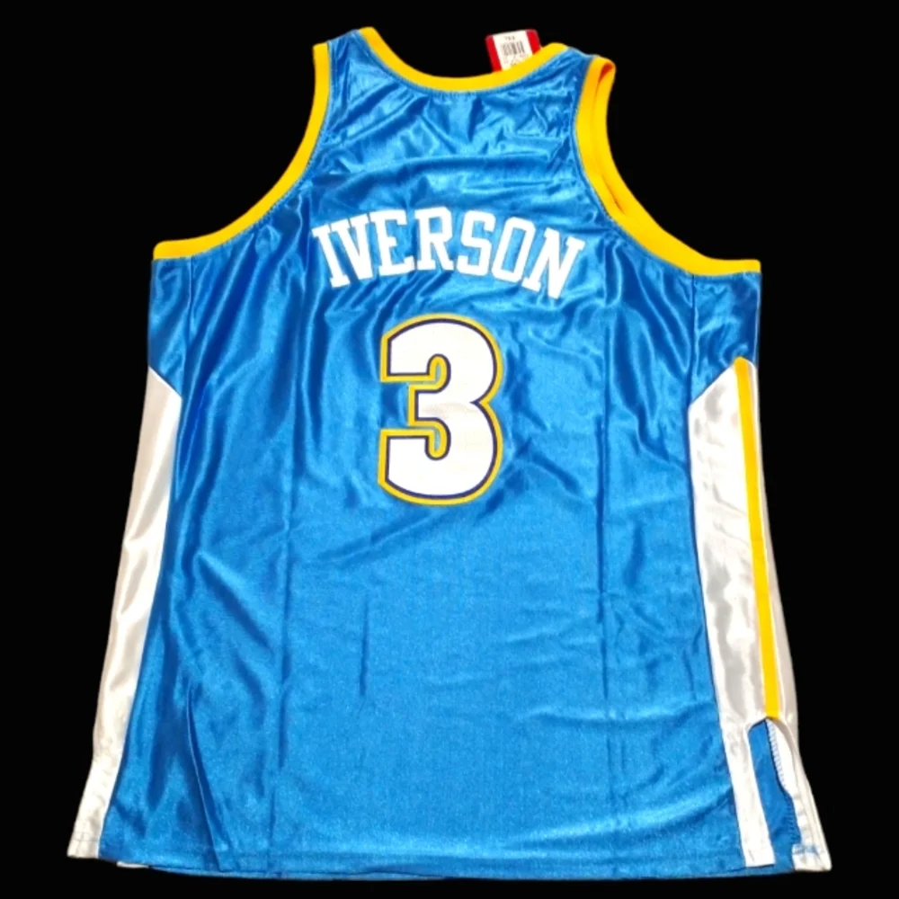 Mitchell & Ness The Answer Allen Iverson Denver Nuggets Premium 🏀 Jersey sz XXL - Picture 4 of 4